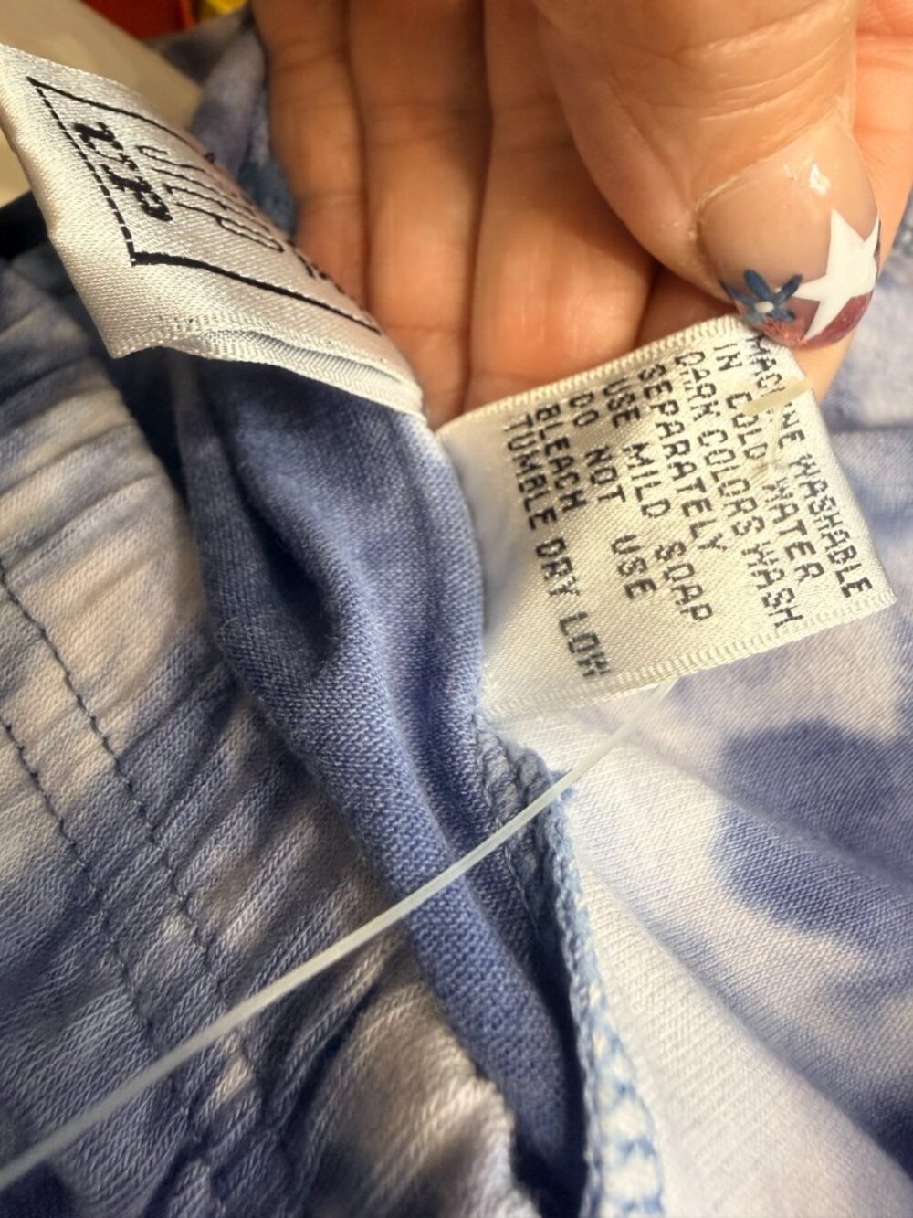 Vintage One Step UP Leggings Large L Blue tie Dye Made in Taiwan NWT - Picture 5 of 5